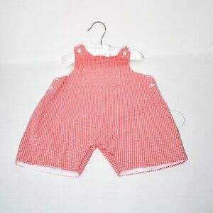 Edgehill Collection 1 Piece Orange Check Romper Size: 18 MOS #DS2545 NWT